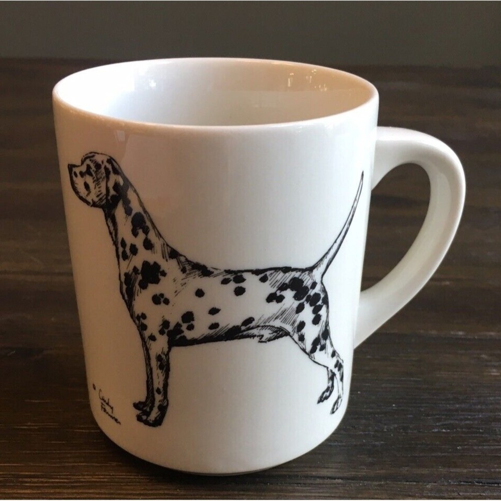 Vintage Cindy Farmer Dalmatian Ceramic Coffee Cup Mug Show Dog